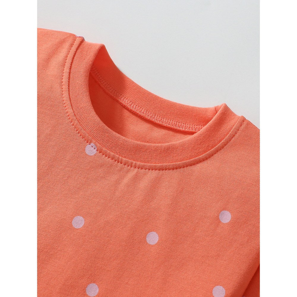 Pure Cotton Cartoon Strawberry Pattern Short Sleeves Dress for Stylish Girls