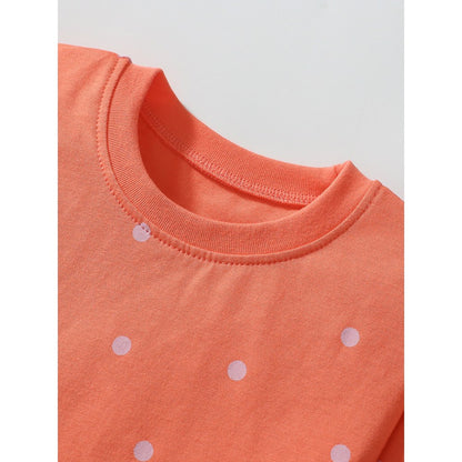 Pure Cotton Cartoon Strawberry Pattern Short Sleeves Dress for Stylish Girls