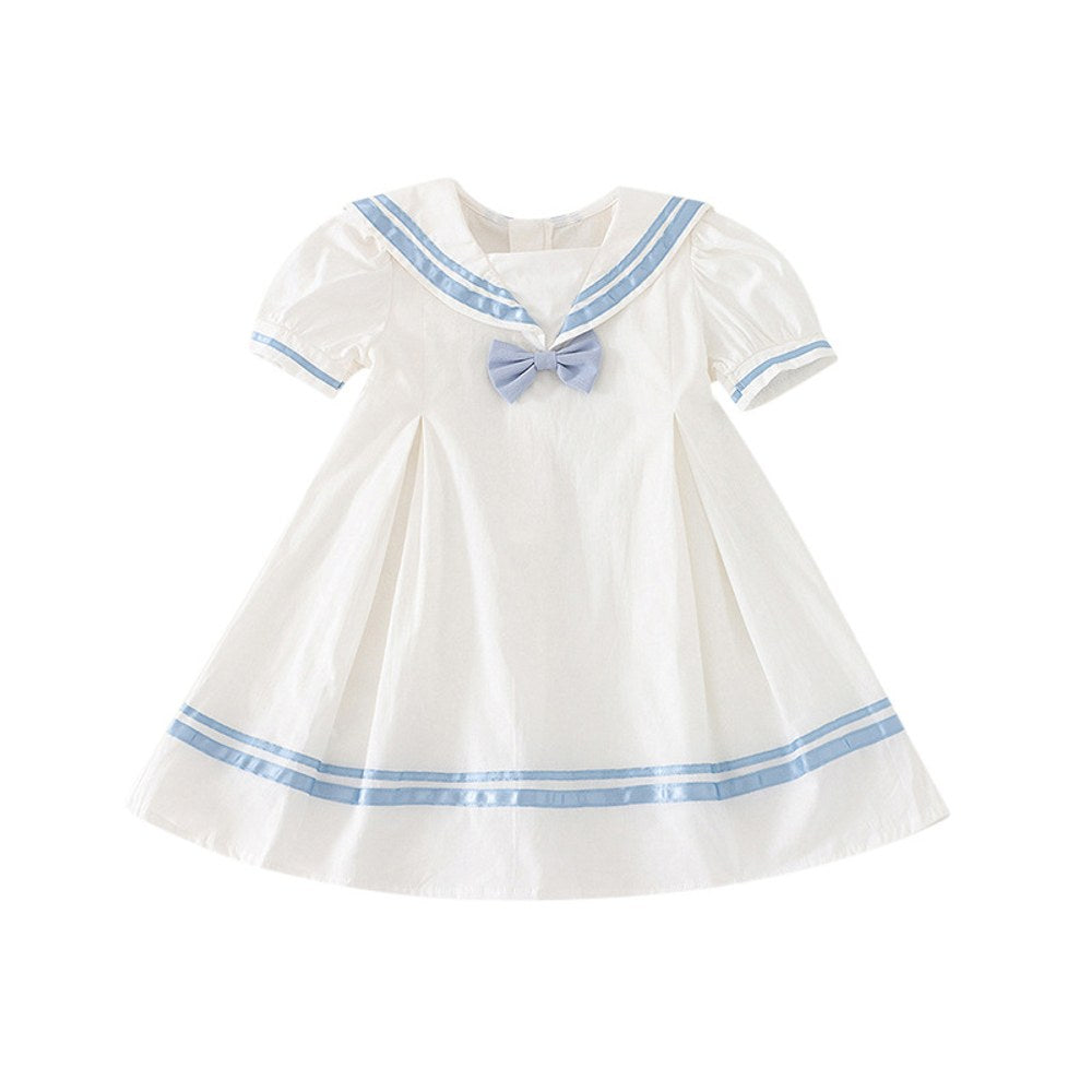 Preppy Navy Collar Short Sleeves Dress for Stylish Girls
