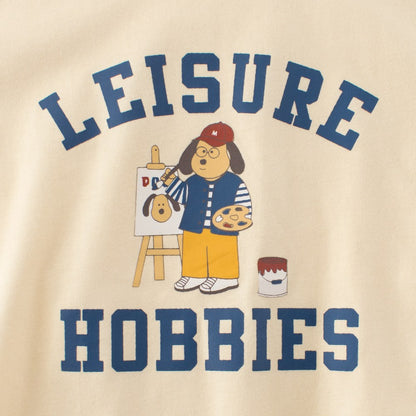 Girls' Animals Cartoon and Letters Print T-shirt in European and American Style