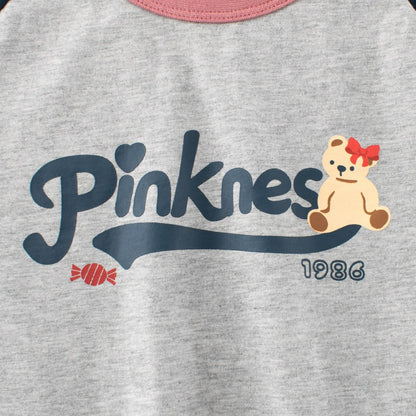 Girls' Animals Cartoon and Letters Print T-shirt in European and American Style