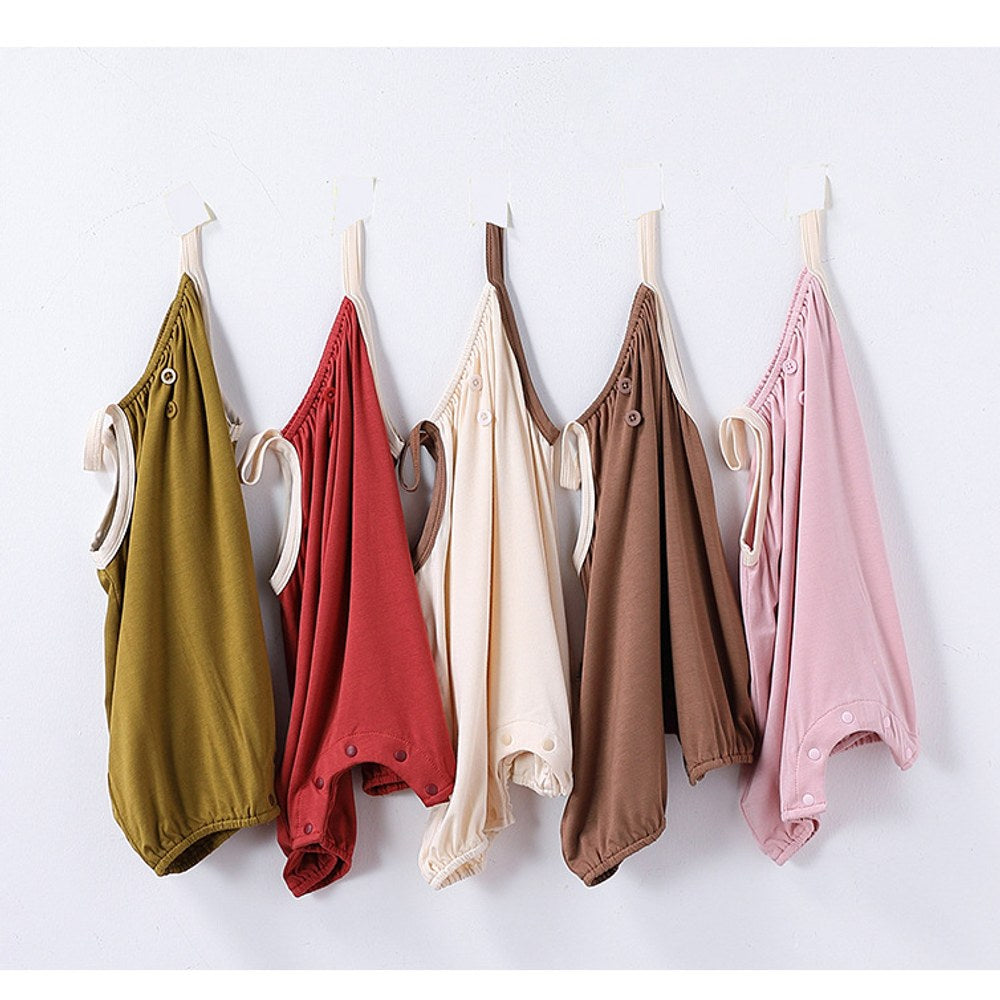 Baby Unisex Sleeveless Plain Rompers Bodysuits