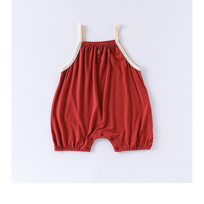Baby Unisex Sleeveless Plain Rompers Bodysuits