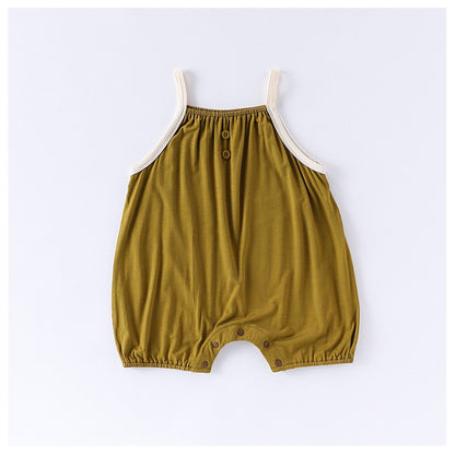 Baby Unisex Sleeveless Plain Rompers Bodysuits