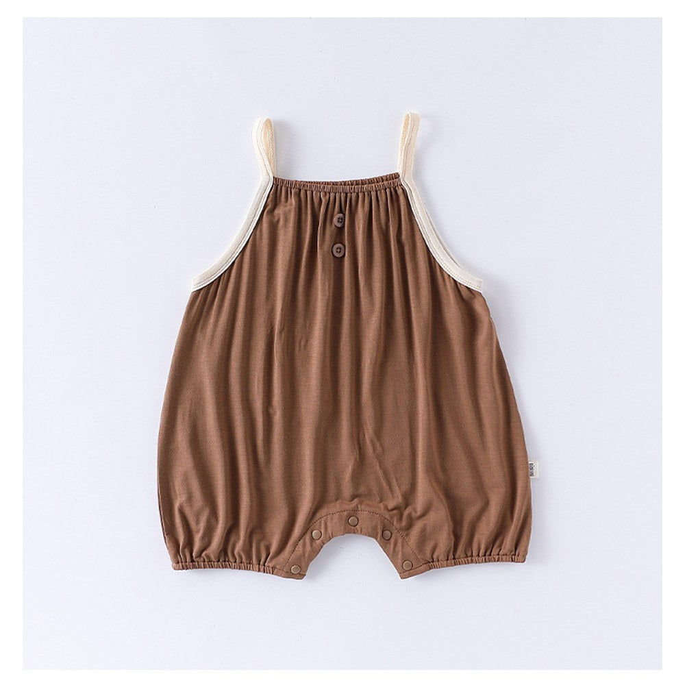 Baby Unisex Sleeveless Plain Rompers Bodysuits
