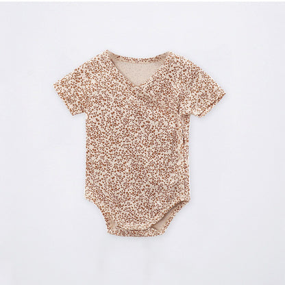 Baby Unisex V Neck Short Sleeves Fruits Pattern Bodysuit Bodysuits
