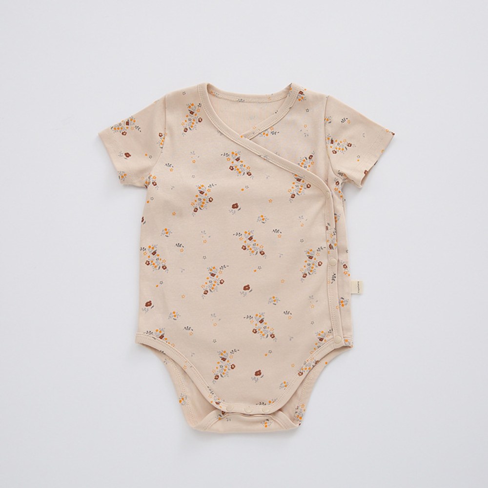 Baby Unisex V Neck Short Sleeves Fruits Pattern Bodysuit Bodysuits