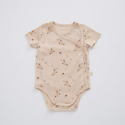 Baby Unisex V Neck Short Sleeves Fruits Pattern Bodysuit Bodysuits