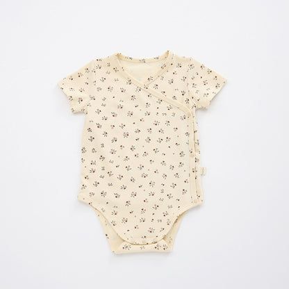 Baby Unisex V Neck Short Sleeves Fruits Pattern Bodysuit Bodysuits
