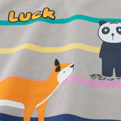 Boys' Animals Cartoon and Striped Pattern T-shirt in European and American Style