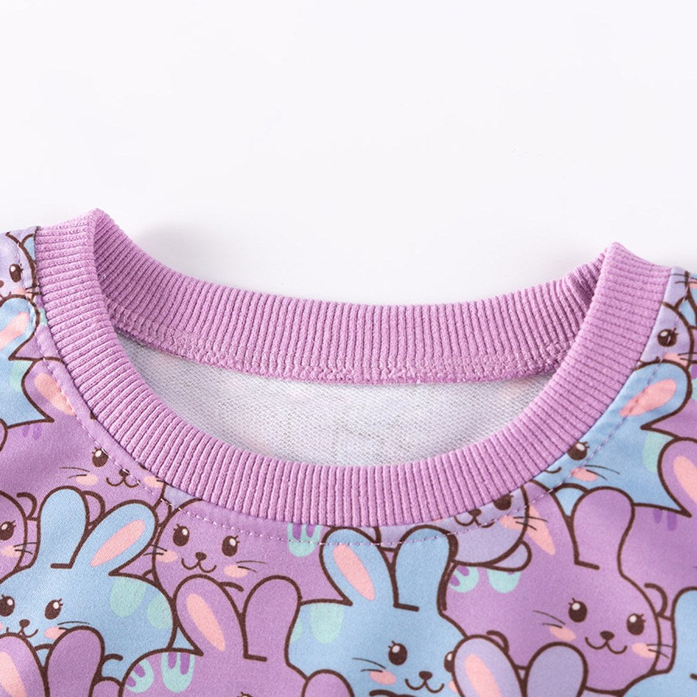 Girls Cartoon Pattern Long Sleeves Top and Pants 2-piece Clothing Set