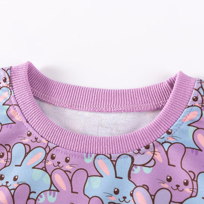 Girls Cartoon Pattern Long Sleeves Top and Pants 2-piece Clothing Set
