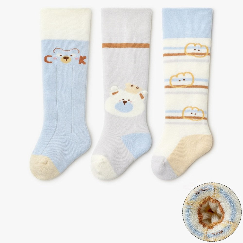 Baby Unisex Breathable Cute Cartoon Pattern Stockings 1 Lot=3-Pair Set