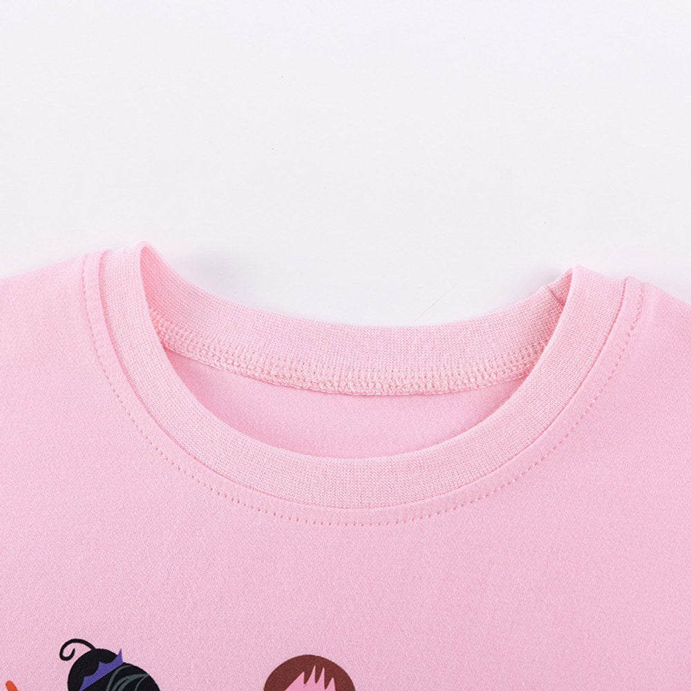Baby Kids Girls Short Sleeves Cartoon Pattern T-shirt and Tulle Skirt 2-Piece Clothing Set