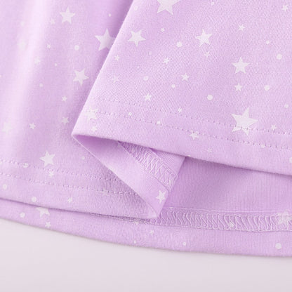 Baby Girls Cute Unicorn and Stars Pattern Short Sleeves Dress