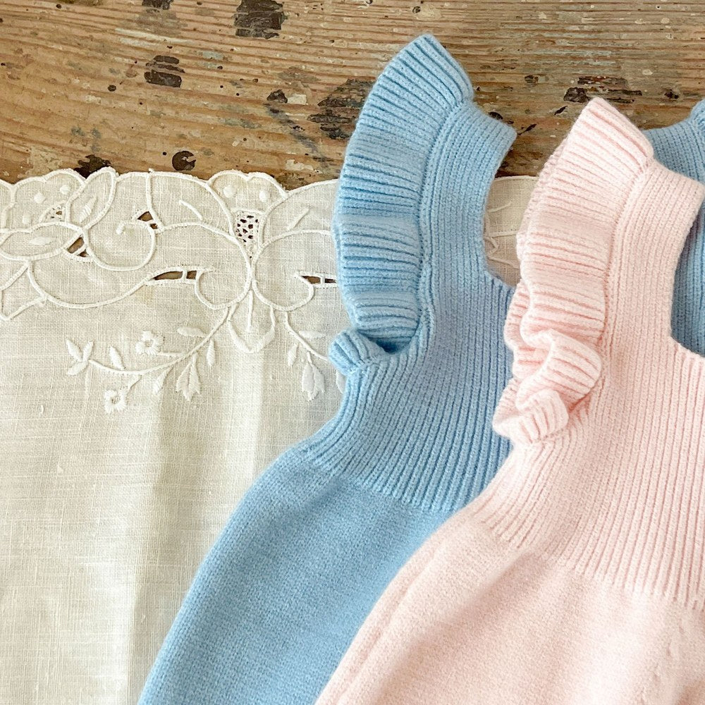 Baby Kids Girls Sleeveless Solid Color Knitted Dress