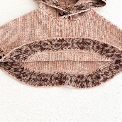 Baby Kids Unisex Vintage Knitted Cape Shawl