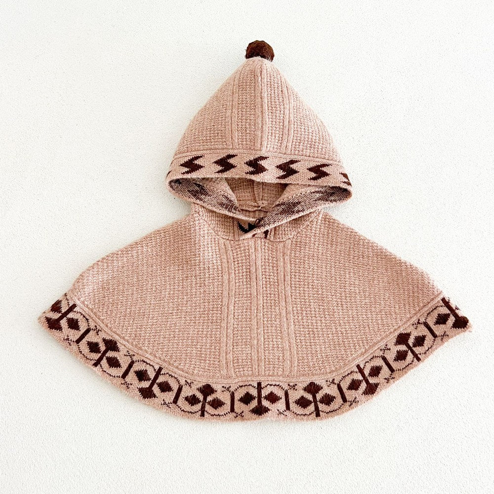 Baby Kids Unisex Vintage Knitted Cape Shawl