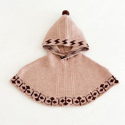 Baby Kids Unisex Vintage Knitted Cape Shawl