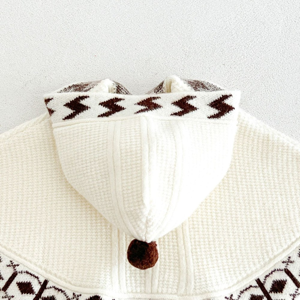 Baby Kids Unisex Vintage Knitted Cape Shawl