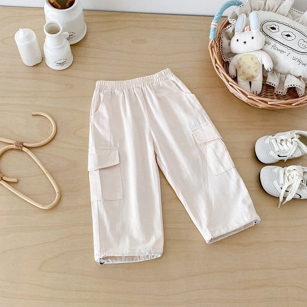 Baby Kids Boys and Girls Solid Color Casual Pants