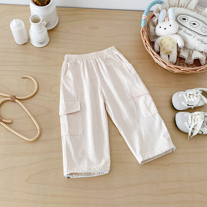 Baby Kids Boys and Girls Solid Color Casual Pants