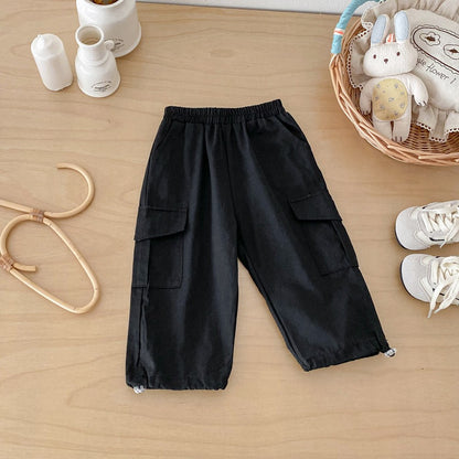 Baby Kids Boys and Girls Solid Color Casual Pants