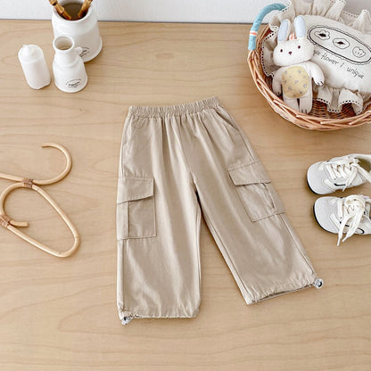 Baby Kids Boys and Girls Solid Color Casual Pants