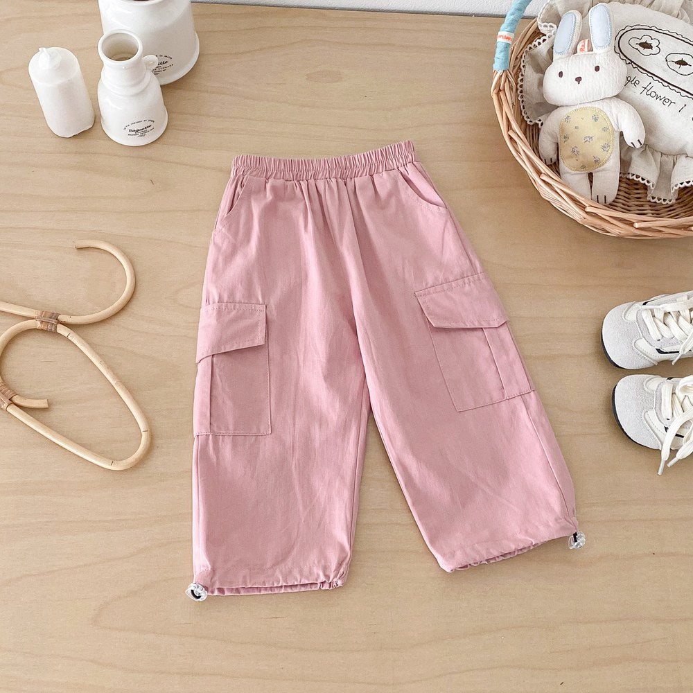 Baby Kids Boys and Girls Solid Color Casual Pants
