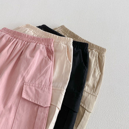 Baby Kids Boys and Girls Solid Color Casual Pants