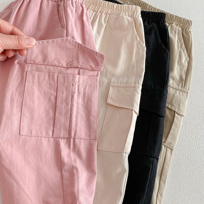 Baby Kids Boys and Girls Solid Color Casual Pants