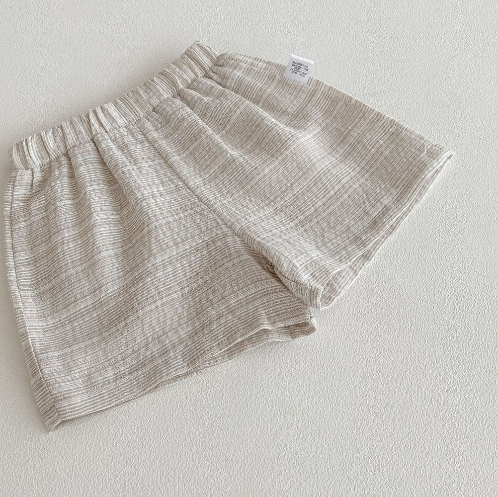 Baby Kids Boys Letters Pattern Single Breasted Shirt and Shorts 2-Piece Striped Clothing Set