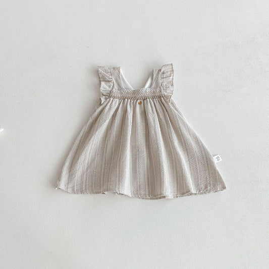 Striped Pattern Sleeveless Square Neck Dress for Stylish Girls