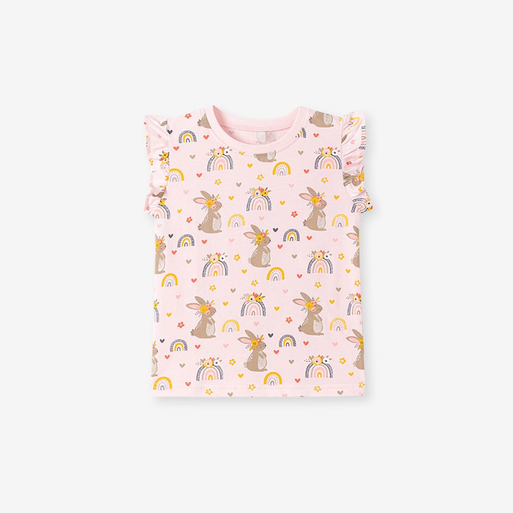 Girls' Cartoon Rabbit Pattern Vest in European and American Style