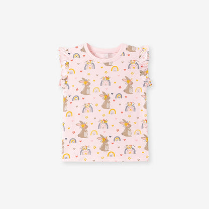Girls' Cartoon Rabbit Pattern Vest in European and American Style