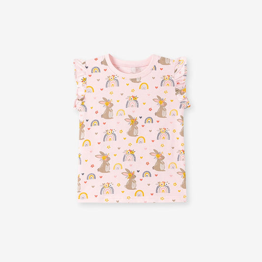 Girls' Cartoon Rabbit Pattern Vest in European and American Style
