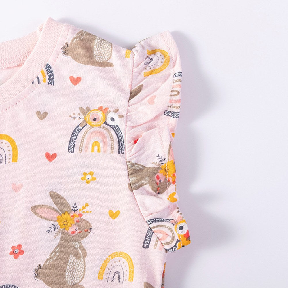Girls' Cartoon Rabbit Pattern Vest in European and American Style