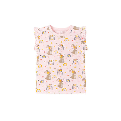 Girls' Cartoon Rabbit Pattern Vest in European and American Style