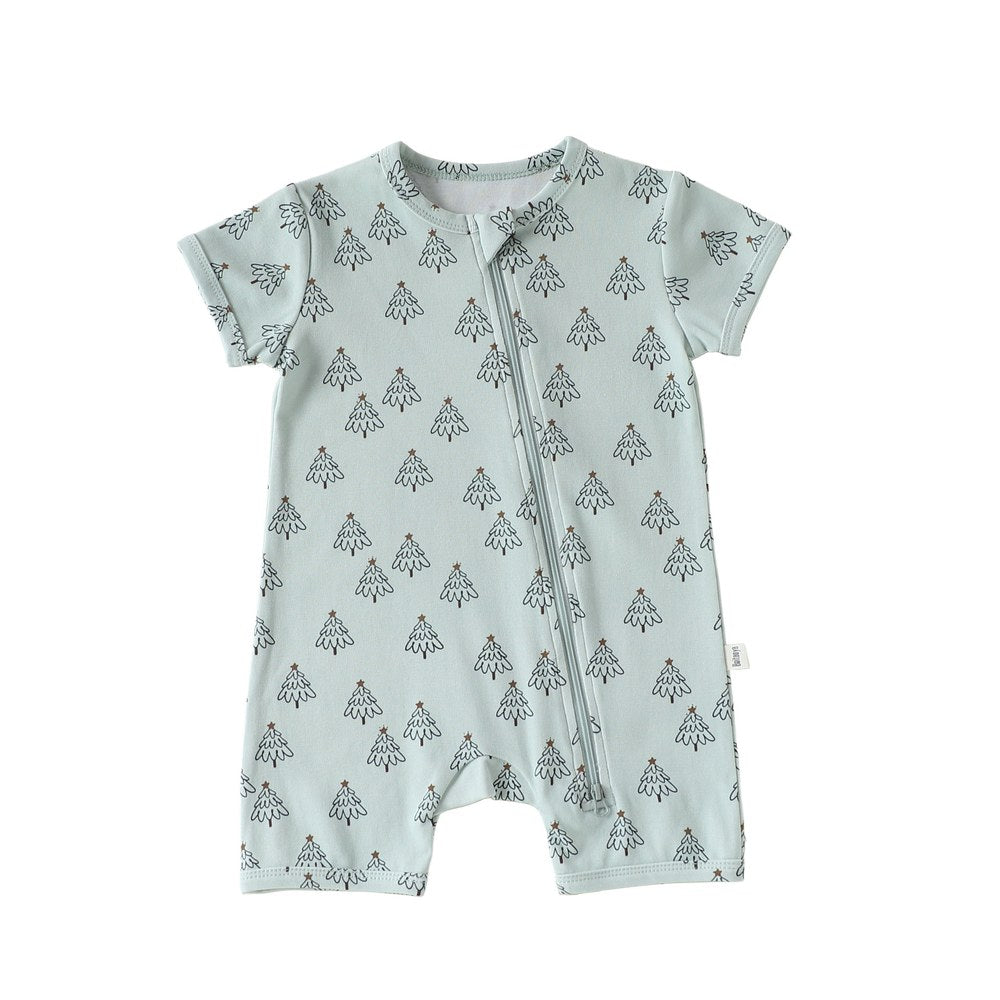 Baby Unisex Sleeveless Cartoon Pattern Zip-Up Rompers Bodysuits