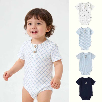 Baby Boys and Girls Short Sleeves Argyle or Striped Bodysuit