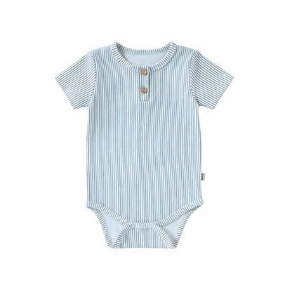 Baby Boys and Girls Short Sleeves Argyle or Striped Bodysuit