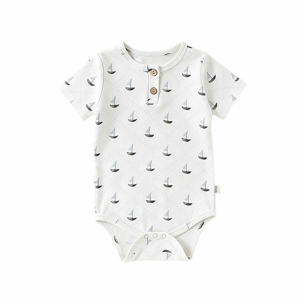 Baby Boys and Girls Short Sleeves Argyle or Striped Bodysuit
