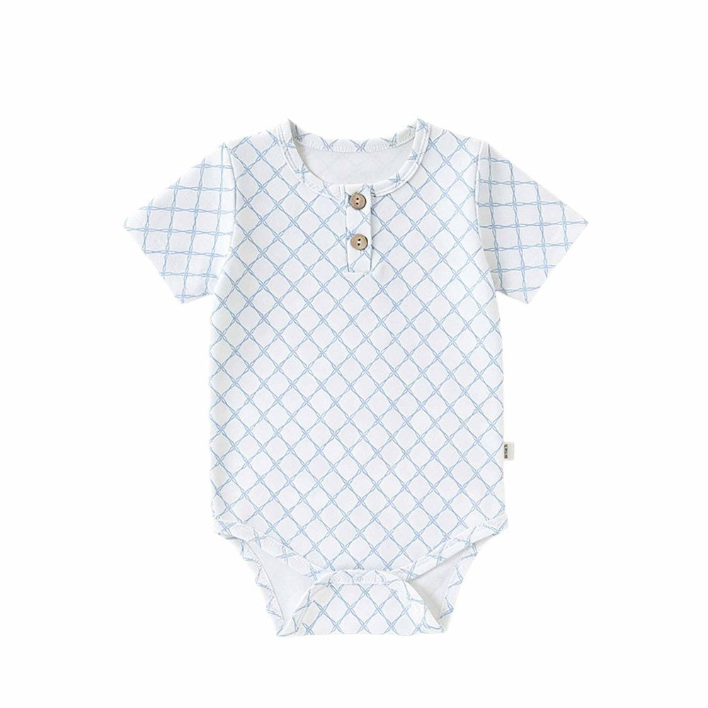 Baby Boys and Girls Short Sleeves Argyle or Striped Bodysuit