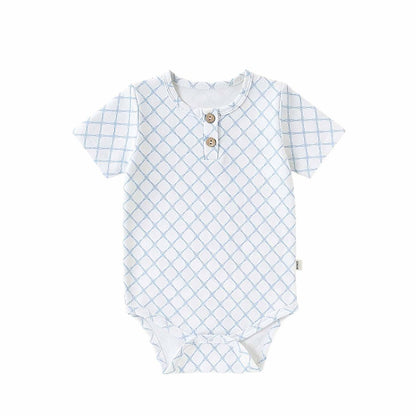 Baby Boys and Girls Short Sleeves Argyle or Striped Bodysuit