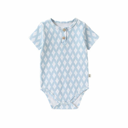 Baby Boys and Girls Short Sleeves Argyle or Striped Bodysuit