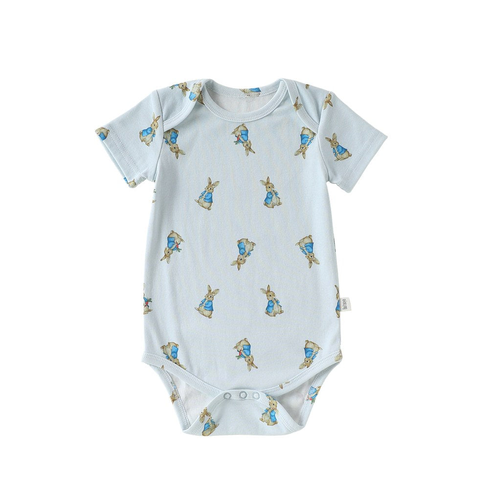 Baby Boys and Girls Short Sleeves Cartoon Pattern Bodysuit