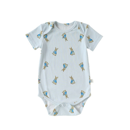 Baby Boys and Girls Short Sleeves Cartoon Pattern Bodysuit