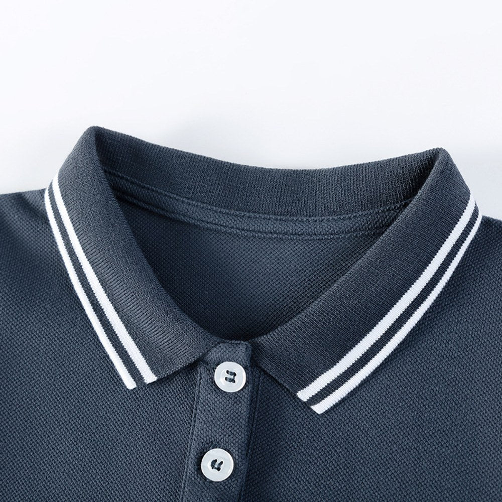 Striped Short Sleeves Turn-down Collar Dress for Stylish Girls