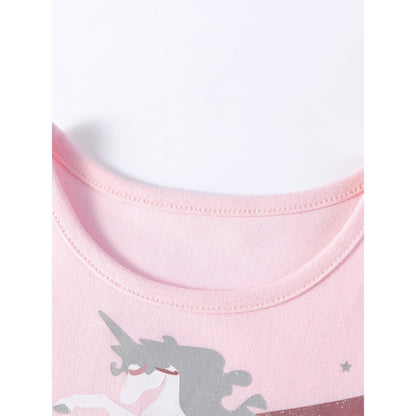 Cartoon and Stars Pattern Sleeveless Crew Neck Dress for Stylish Girls