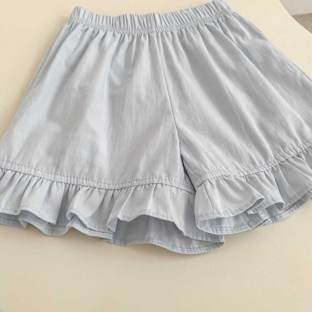 Baby Kids Girls Sleeveless Dots Pattern Top and Blue Shorts 2-Piece Clothing Set